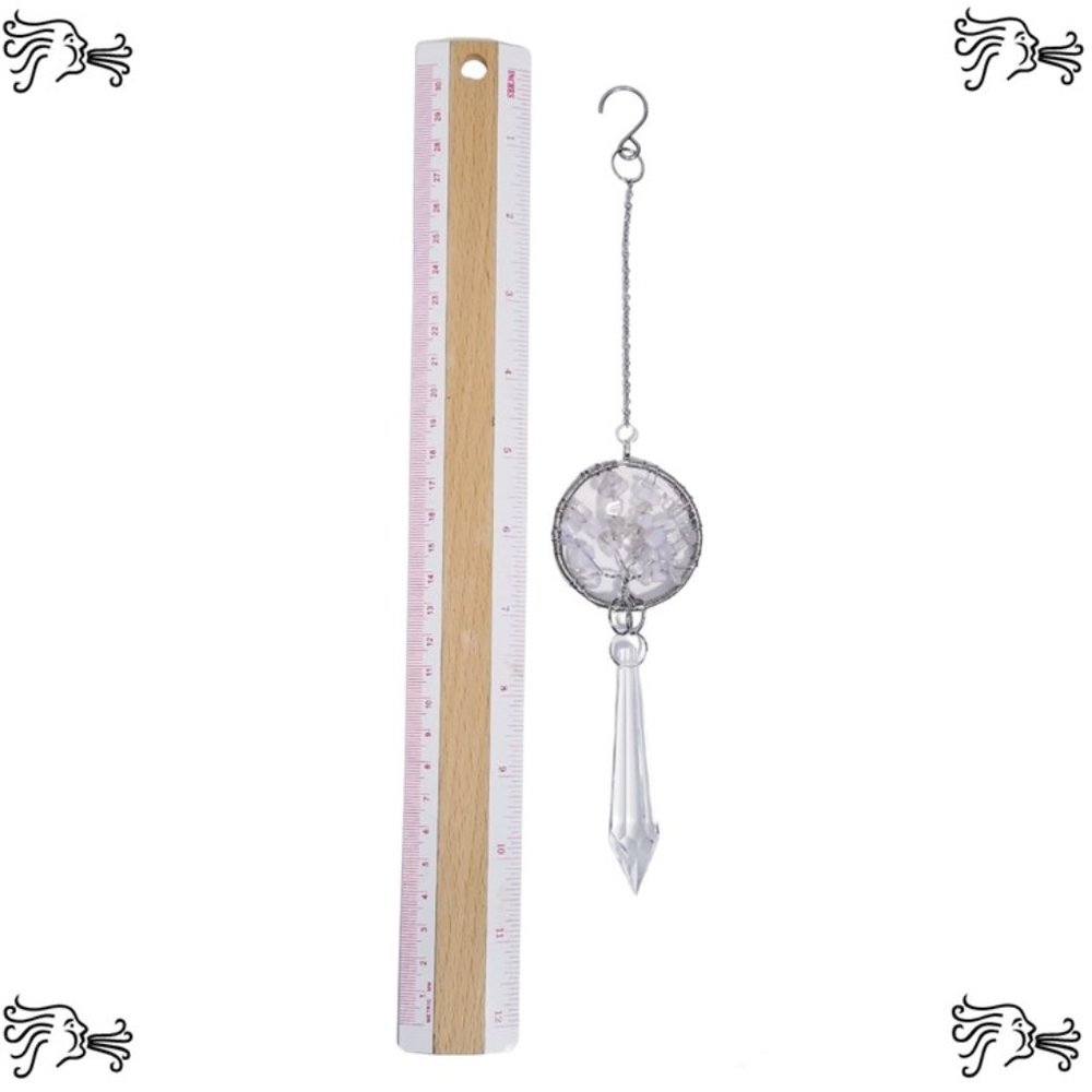 Opalite Natural Stone Sun Catcher Crystal Prisms Tree of Life Chakra